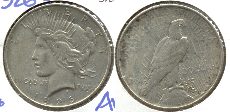 1926-D Peace Silver Dollar EF-40 Reverse Spots