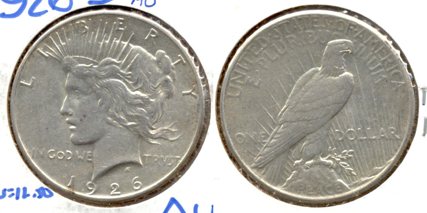 1926-S Peace Silver Dollar AU-50 a