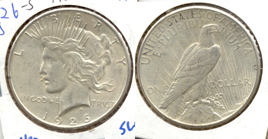 1926-S Peace Silver Dollar AU-55 b