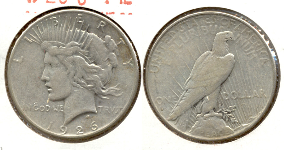 1926-S Peace Silver Dollar Fine-12 g