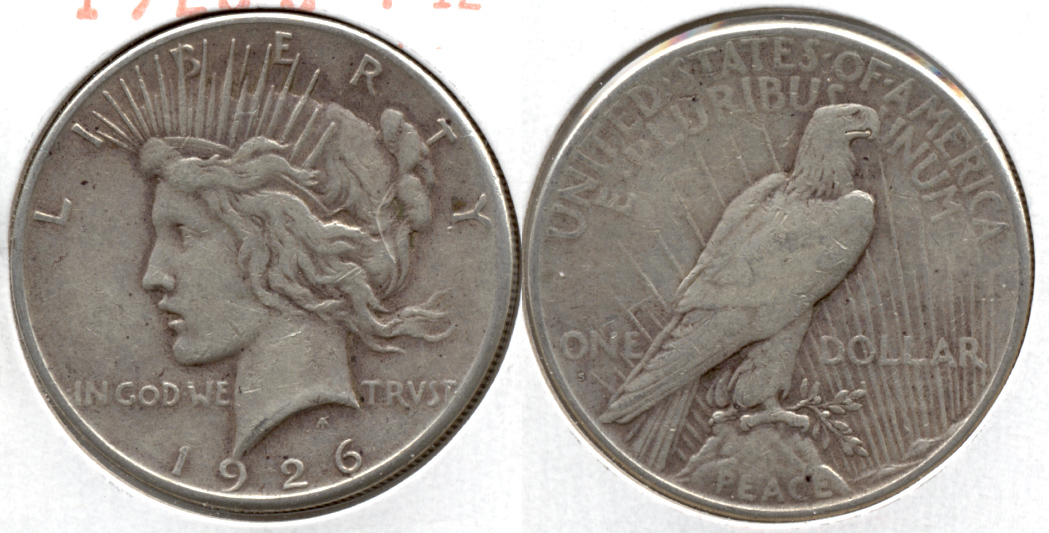 1926-S Peace Silver Dollar Fine-12 n