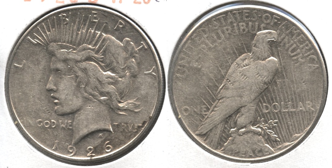 1926-S Peace Silver Dollar VF-20 #ak Cleaned