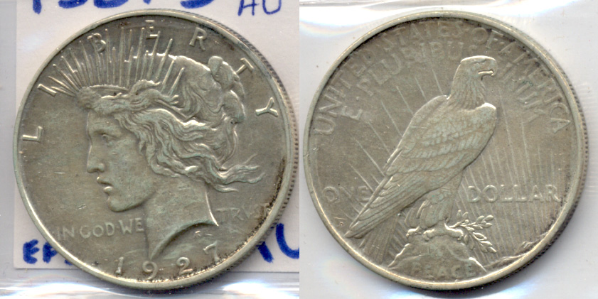 1927-D Peace Silver Dollar AU-50 a