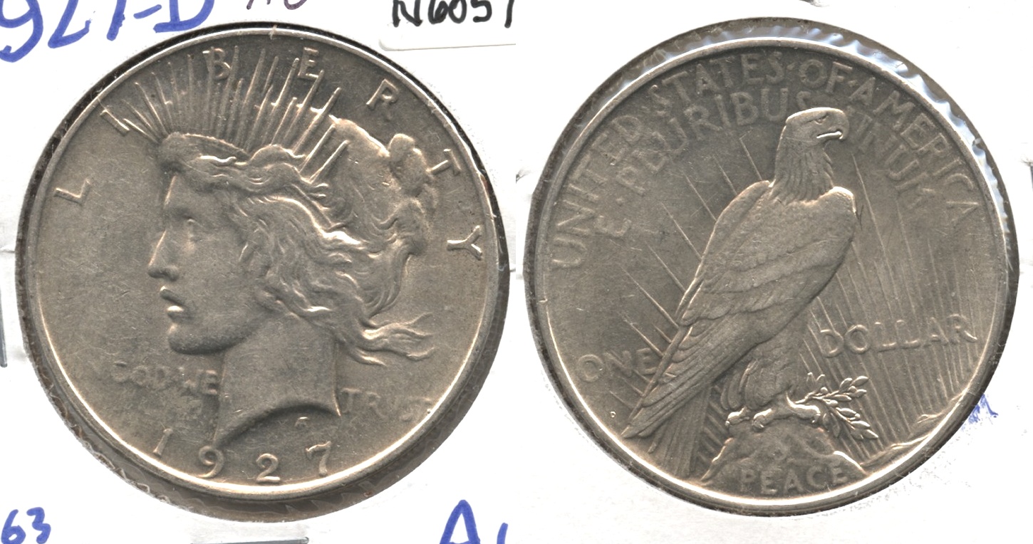 1927-D Peace Silver Dollar AU-50 #d