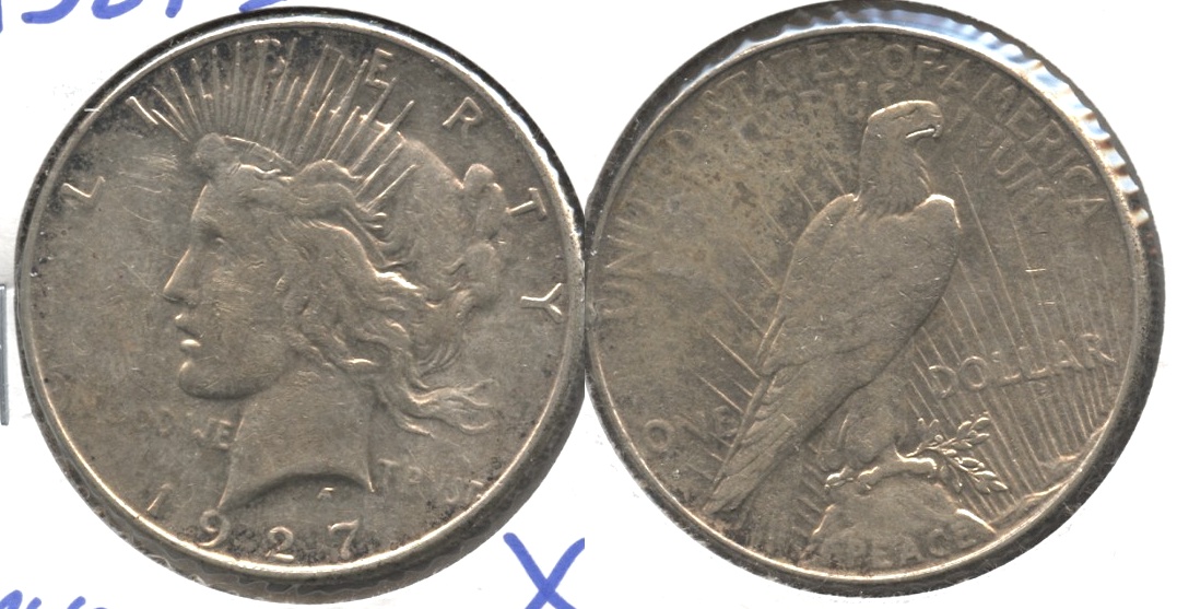 1927-S Peace Silver Dollar EF-40 Lightly Cleaned
