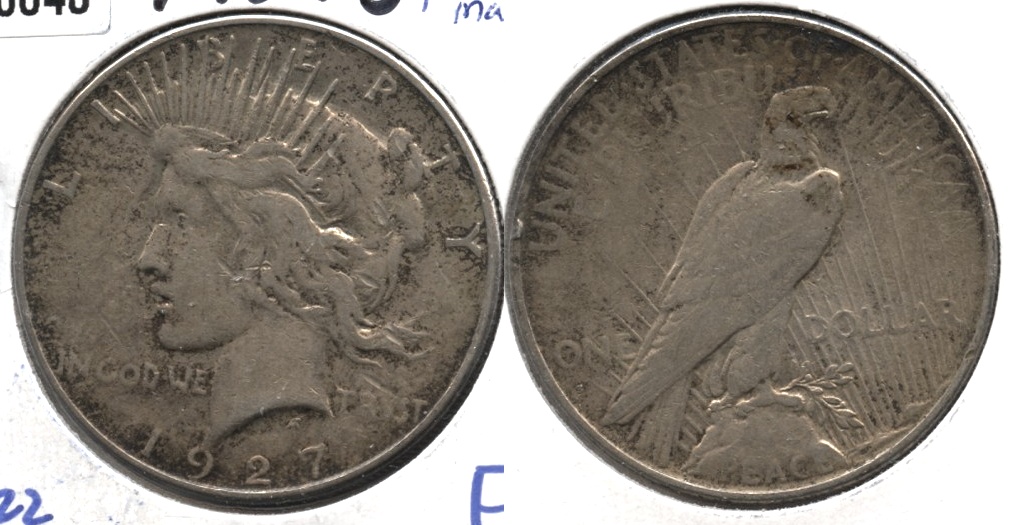 1927-S Peace Silver Dollar Fine-12 Old Marks