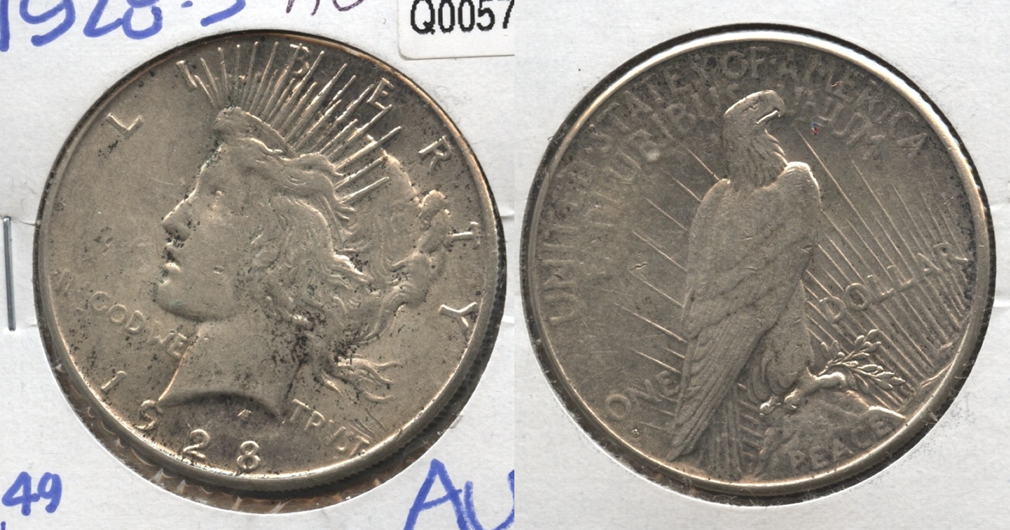 1928-S Peace Silver Dollar AU-50 #d