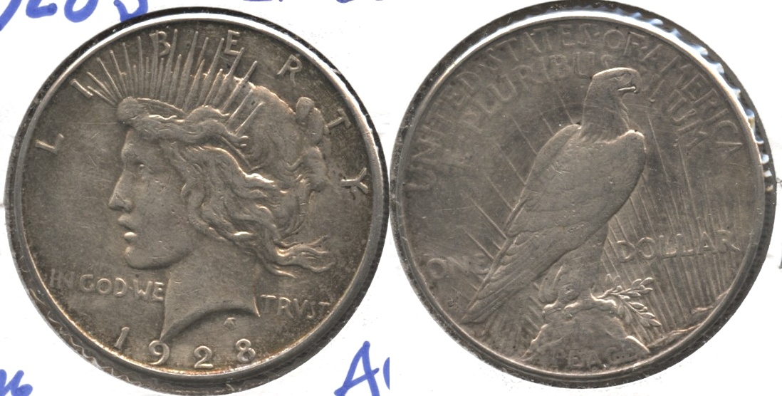 1928-S Peace Silver Dollar EF-40 #a Cleaned