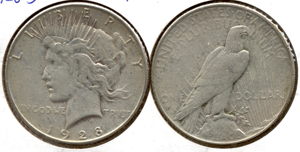 1928-S Peace Silver Dollar F-12 e