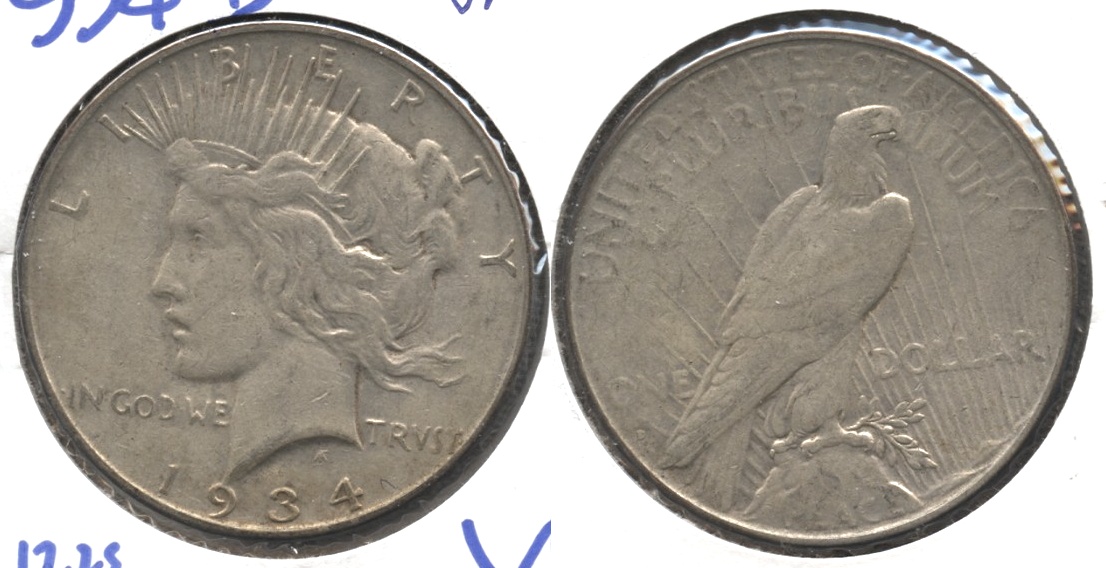 1934-D Peace Silver Dollar VF-20 #a