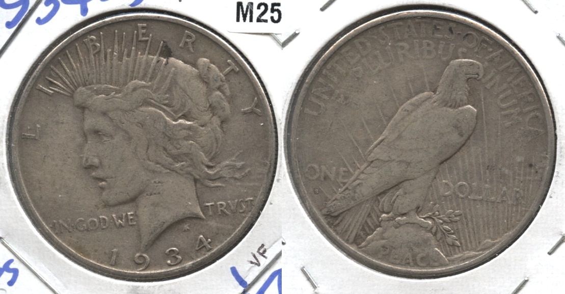 1934-S Peace Silver Dollar Fine-12 #f