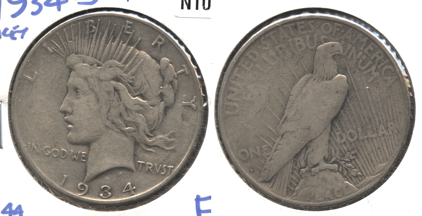 1934-S Peace Silver Dollar Fine-12 #g