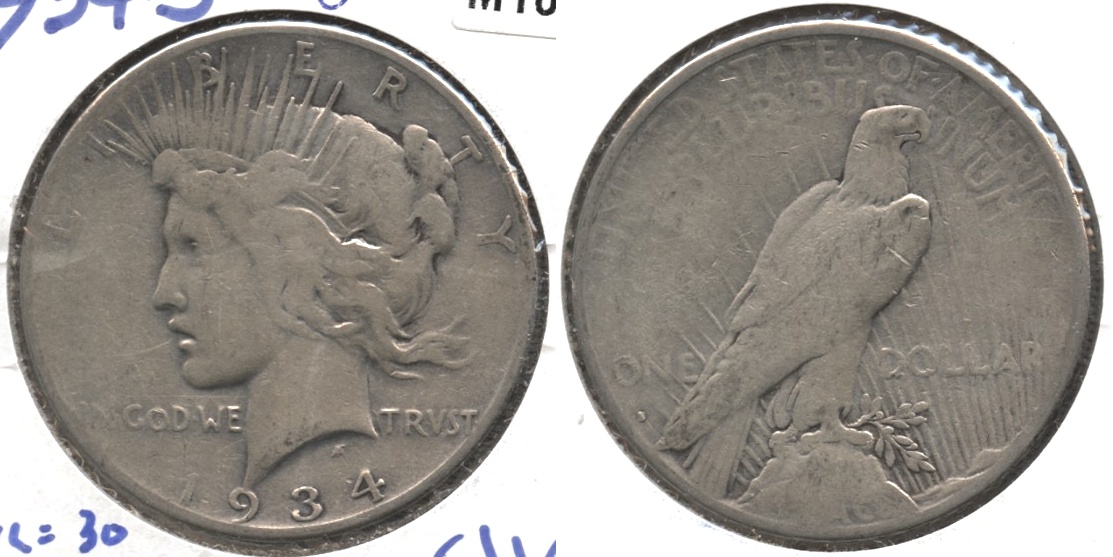 1934-S Peace Silver Dollar Good-4 #d