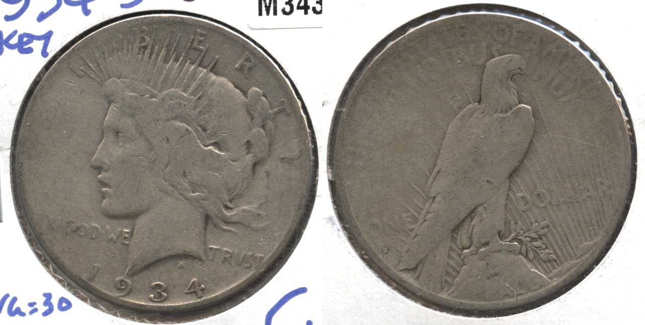 1934-S Peace Silver Dollar Good-4 #f