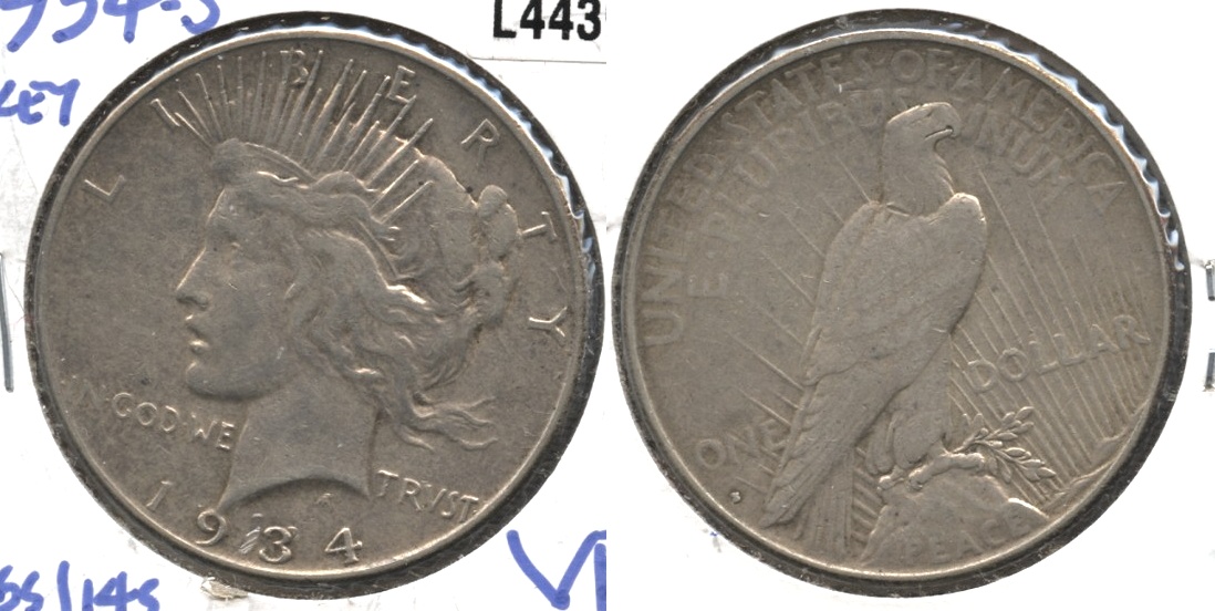 1934-S Peace Silver Dollar VF-30 #a
