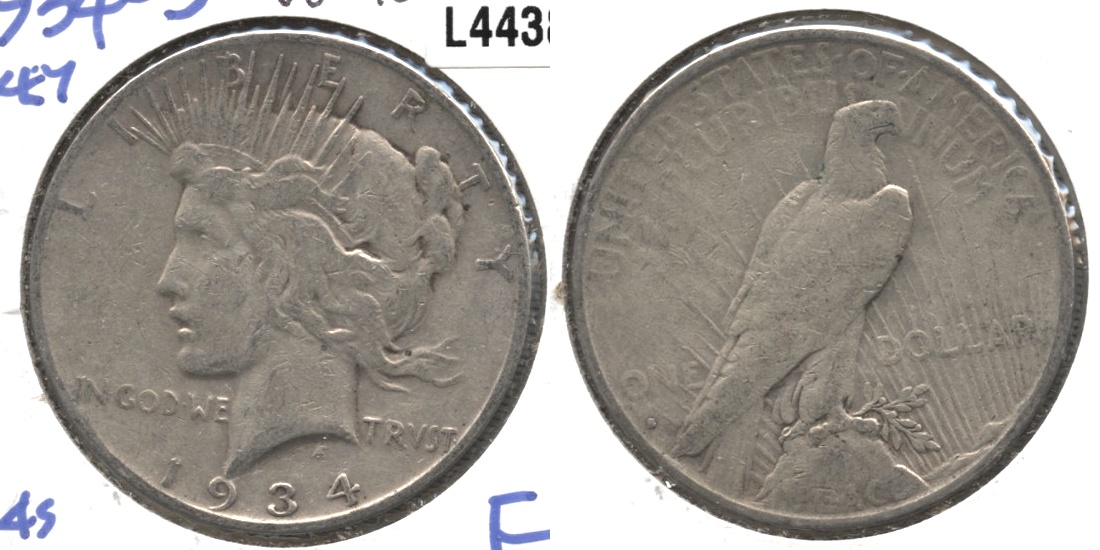 1934-S Peace Silver Dollar VG-10 #a