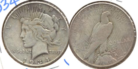 1934 Peace Silver Dollar VF-20 a