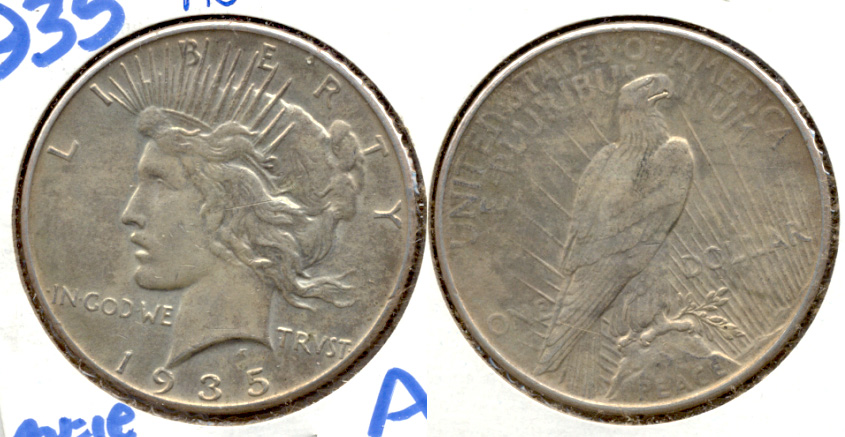 1935 Peace Silver Dollar AU-50 a