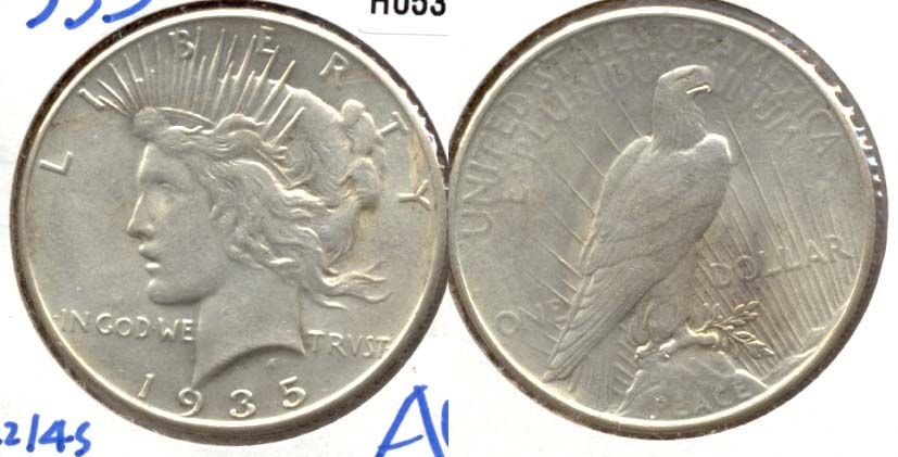 1935 Peace Silver Dollar AU-50 c
