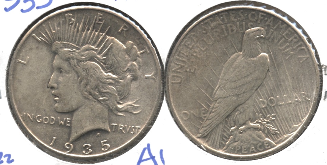 1935 Peace Silver Dollar AU-50 #d