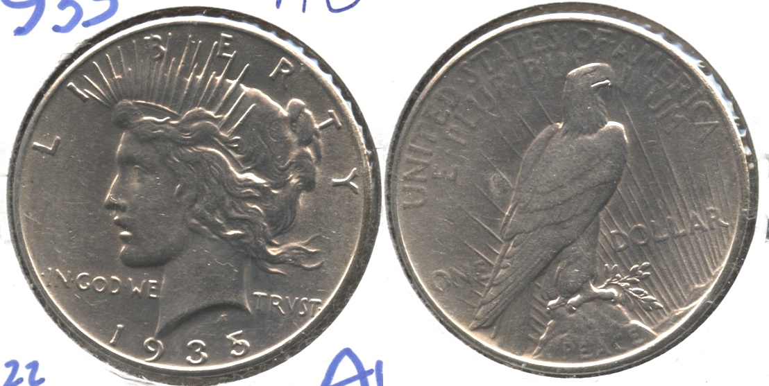 1935 Peace Silver Dollar AU-50 #e