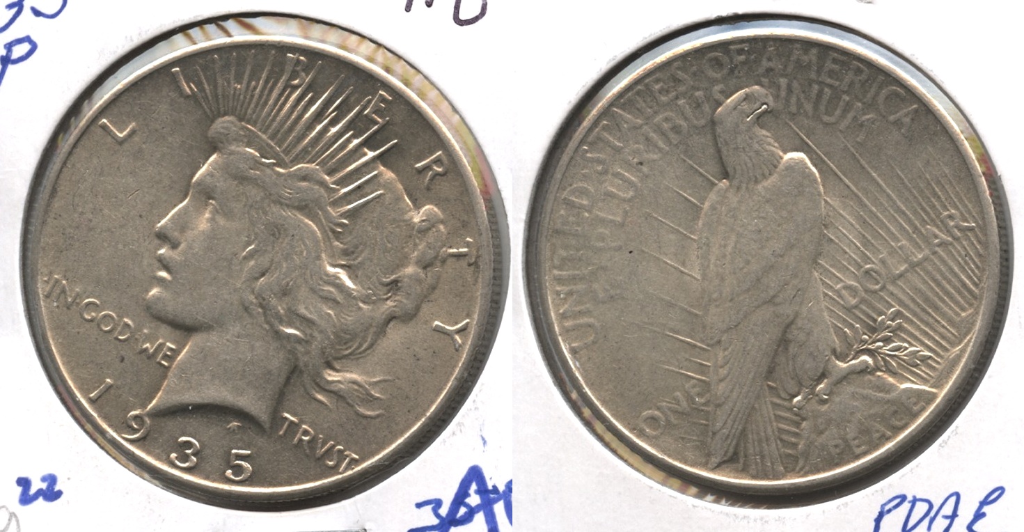 1935 Peace Silver Dollar AU-50 #g