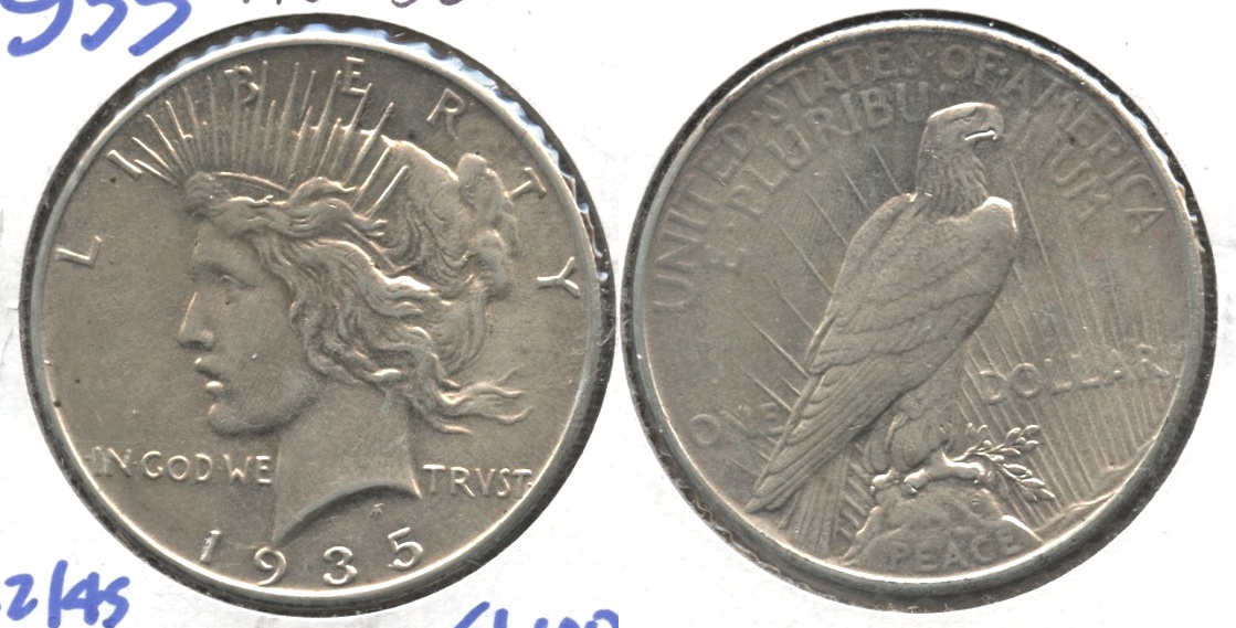 1935 Peace Silver Dollar AU-55 #b