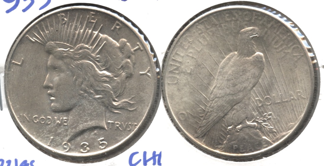 1935 Peace Silver Dollar MS-63 Cleaned