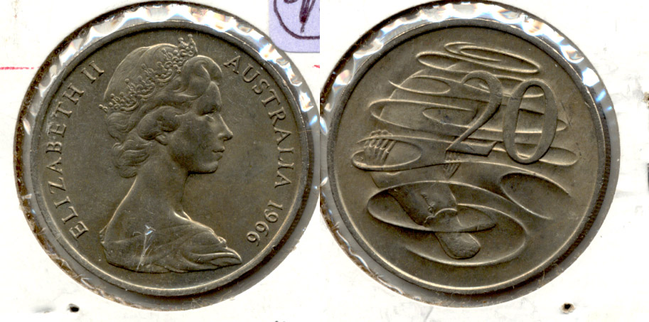 1966 Australia 20 Cents MS-60