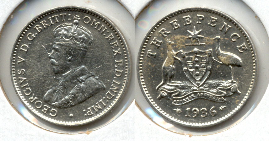 1936 Australia 3 Pence EF-40