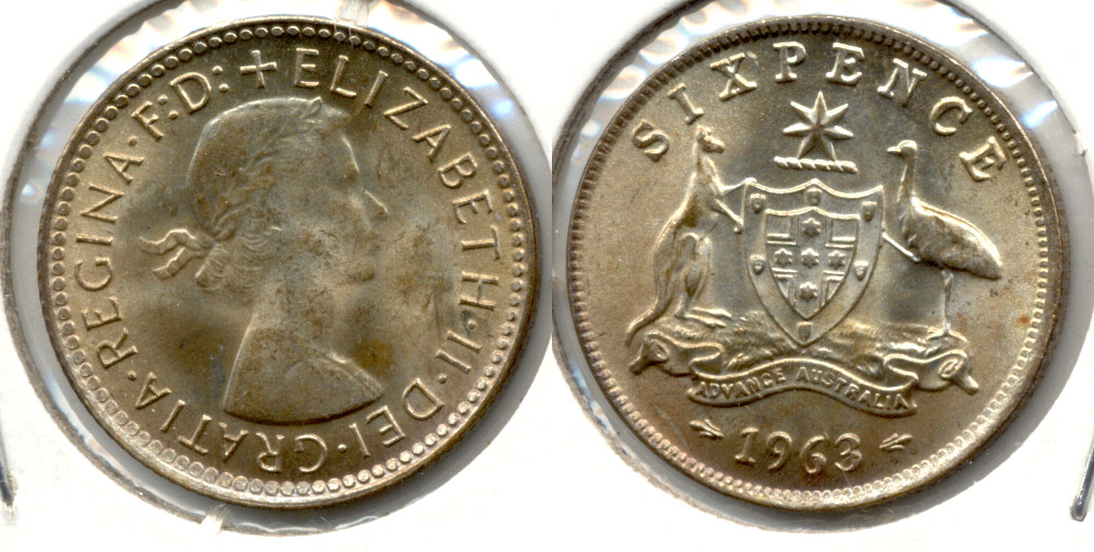 1963 Australia 6 Pence MS-60