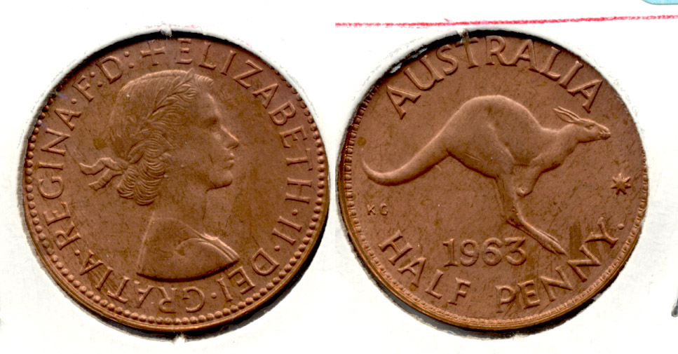 1963 Australia Half Penny MS-60