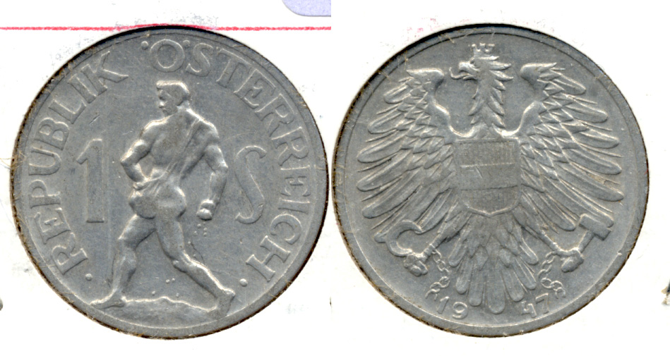 1947 Austria 1 Schilling EF-40