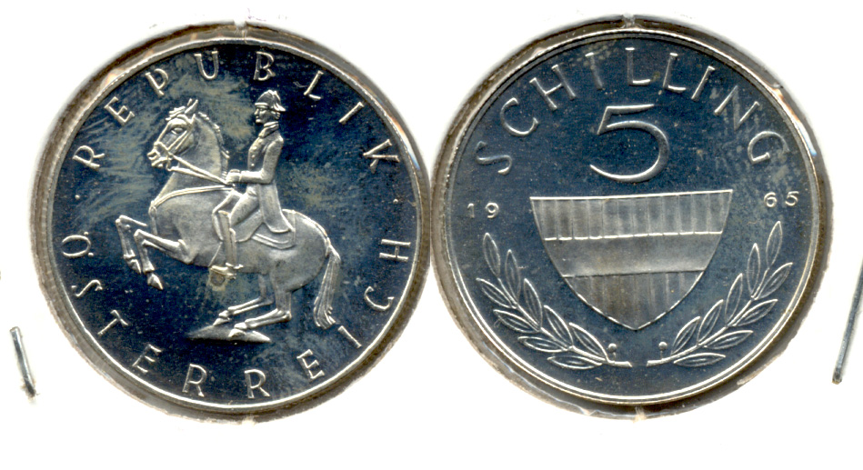 1965 Austria 5 Schillings Prooflike