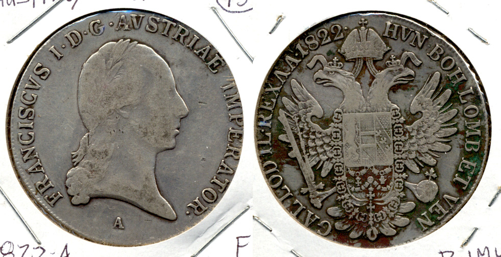 1822-A Austria Thaler Fine-12