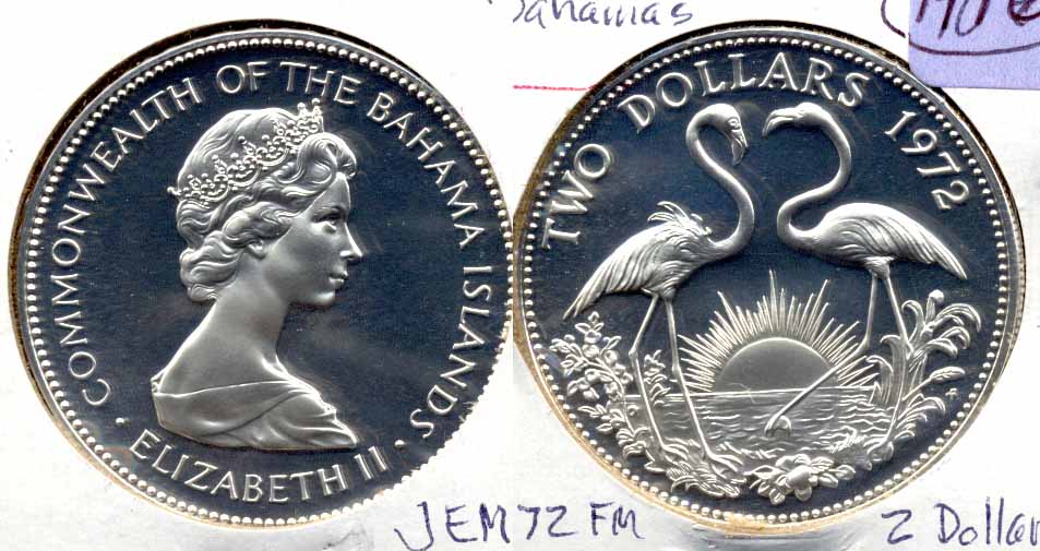 1972 Bahamas $2 Dollar Proof