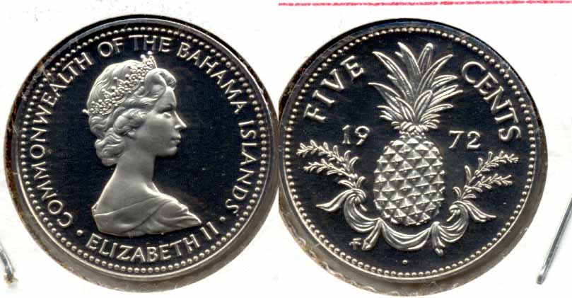 1972 Bahamas 5 Cents Proof