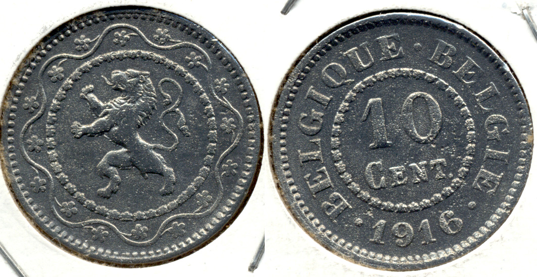 1916 Belgium 10 Centimes VF-20