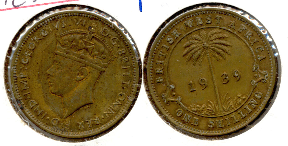 1939 British West Africa 1 Shilling Fine-12