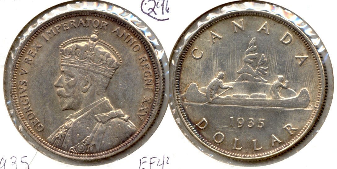 1935 Canada 1 Dollar EF-45