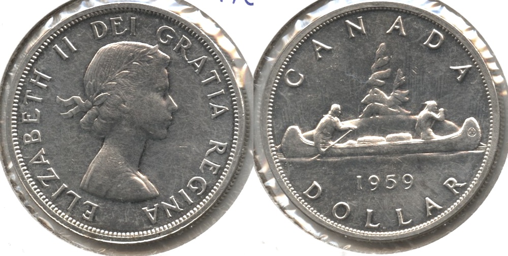 1959 Canada 1 Dollar AU-50 #b