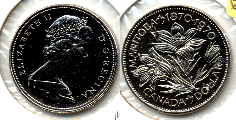 1970 Manitoba Canada 1 Dollar Prooflike