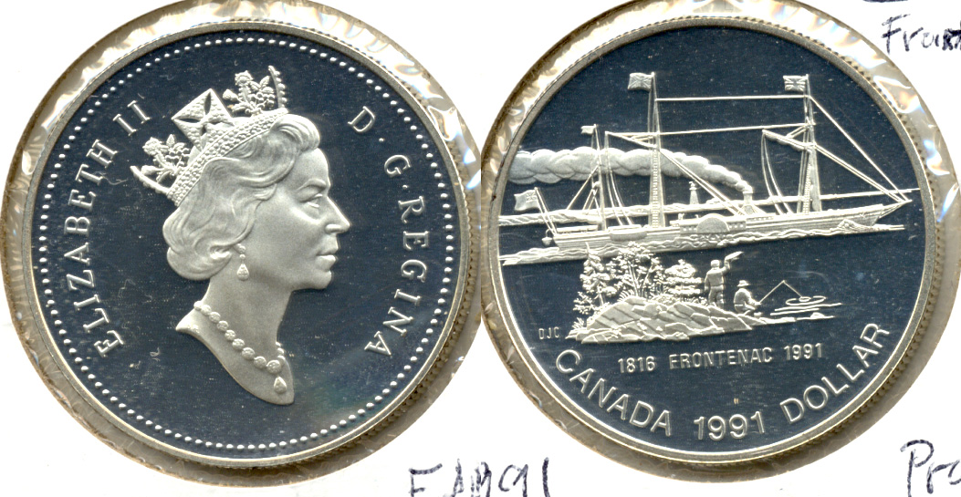 1991 Frontenac Canada 1 Dollar Proof