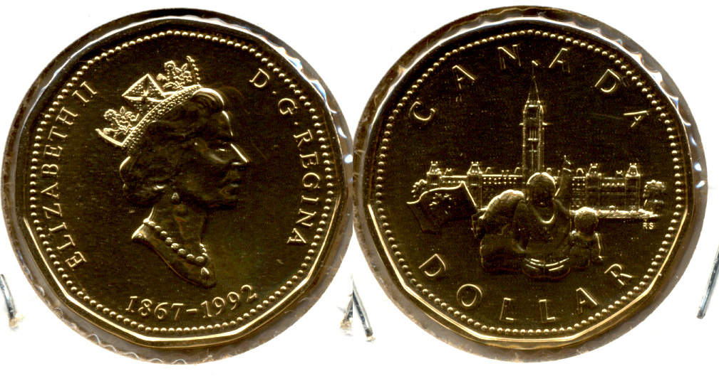 1992 Parliament Canada 1 Dollar Prooflike
