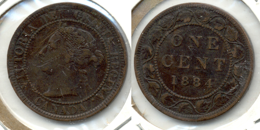1884 Canada 1 Cent VF-20 Scratch