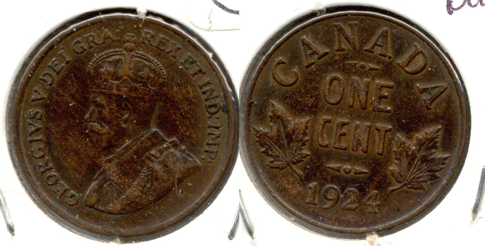 1924 Canada 1 Cent VF-20
