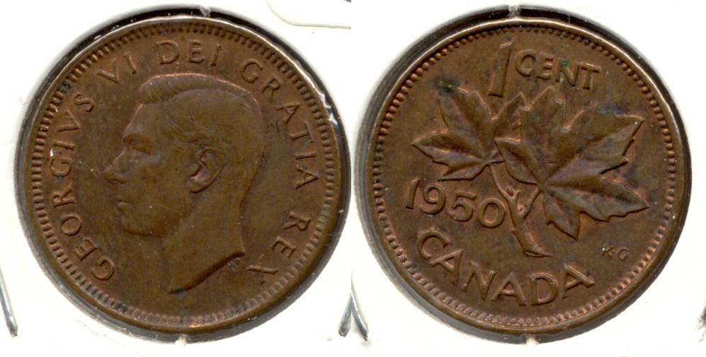 1950 Canada 1 Cent AU-50