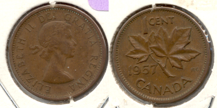 1957 Canada 1 Cent VF-20