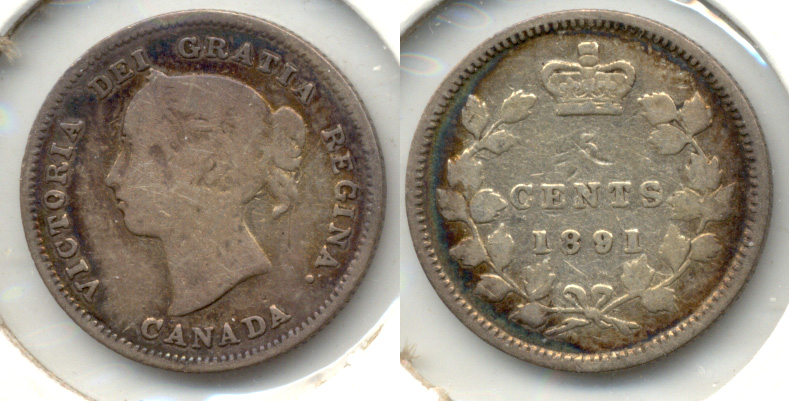1891 Canada 5 Cents VG-8