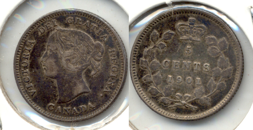 1901 Canada 5 Cents VF-20